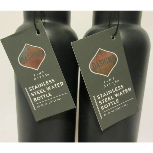 Dashing Stainless Steel Water Bottle Matte Black 20 fl oz Travel Camping Set 2 - Picture 2 of 10